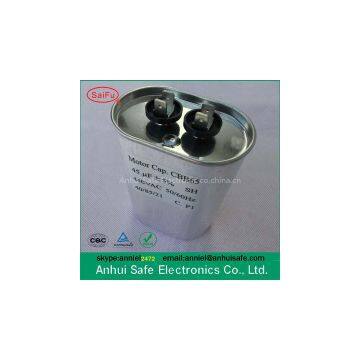 best price old brand oil CBB65 capacitor Round oval type aluminum case p1p2 quality