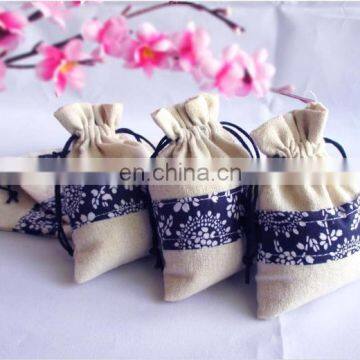 Unique Printed Linen candy bags cheap jewelry bags