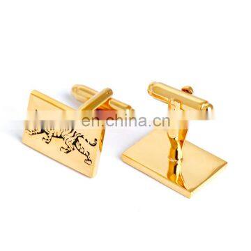 Gold Square Tiger Cufflinks Brand for Mens French Shirt photo-4