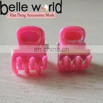 Simple Pink Colors Small Plastic Hair Claw Clips For Girls Kids Mini Jewelry