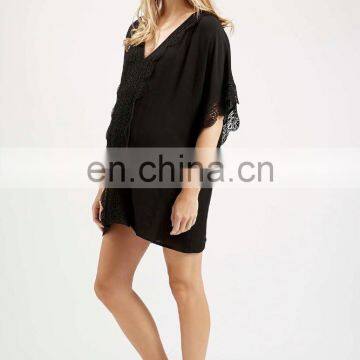 Lace Trim Kaftan Max Fashion Maternity Shirts photo-2