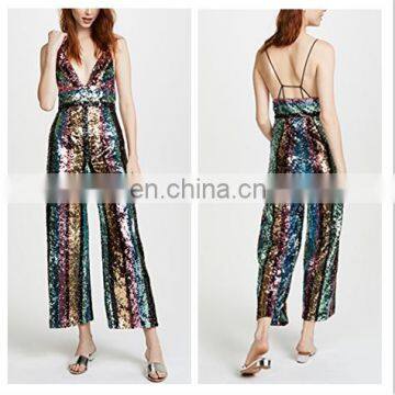 OEM Factory Custom Trendy Colorful Sequin Jumpsuit Women