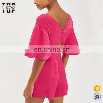 OEM factorey magenta pink sexy playsuit pajamas woman clothes