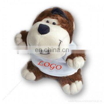 7inch Promotional gift Custom Logo T-shirt small plush monkey