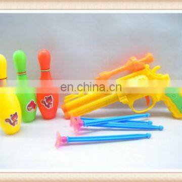 kids plastic bowling toy soft bullet gun toy