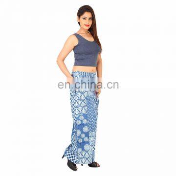 100%Cotton Ladies Wear Floral Fashion Plus Size Trousers Wide Leg Vintage Style Palazzo Long Summer Yoga Pants