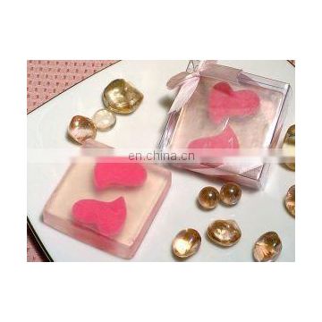 Two Pink Hearts Rose Scented Soap