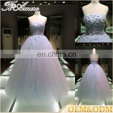 China wholesale evening dress Panyu bridal new arrival ball gown applique wedding dress 2016