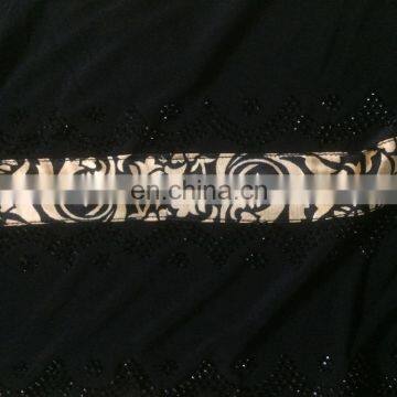 Black Color Velvet Burkha With Printed Satin / Islamic Style Daily Wear Beautiful Burqa For Indian Women (dubai Abaya 2017) photo-4