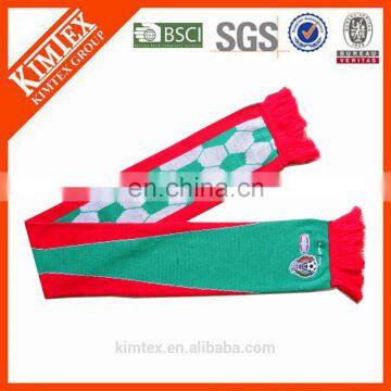 Promotional poland custom woven knitted football scarf