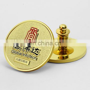 Company logo round lapel pins china for advertising