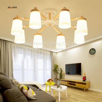 LED chandelier living room restaurant the bedroom wood minimalist modern wind industry with creative Japanese-style