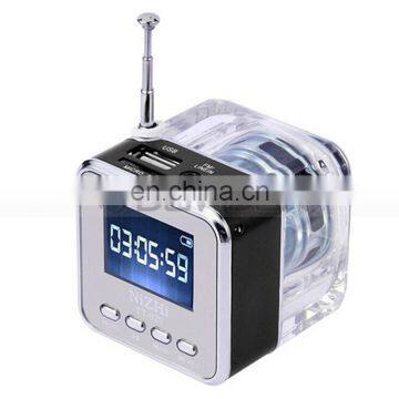 Mobile Mini 3.5mm Earphone Output Memory Card MP3 Wireless Crystal Speaker