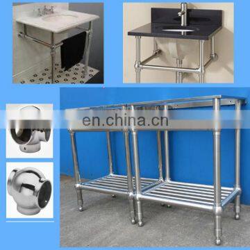 stainless steel bathroom console leg, chrome vanity base