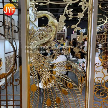 JYFQ0201 Custom Made Interior Decor Laser Cut Stainless Steel Room Divider Screen