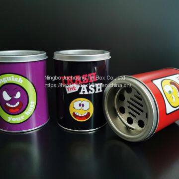 Round Tins With Lids Surface Offset Printing Ashtry Tin Can photo-5