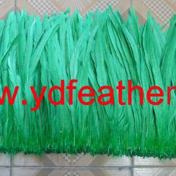 Dyed Bleached Black Rooster Tail Feather Fringe/Trimming from China