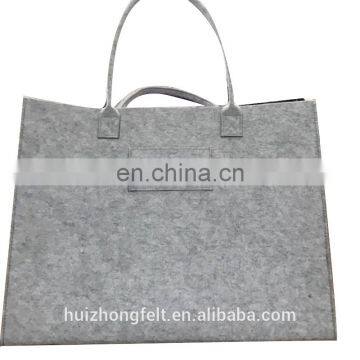 Custom Logo Large Printed Felt Blank Tote Shopping Bag photo-3