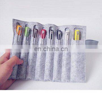 1Pc Portable Felt 8 Slots Stylus Pencil Case / Pen Holder / Pen pouch