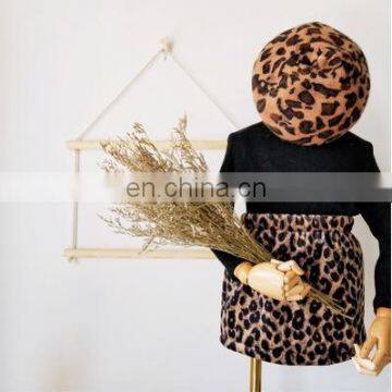 All-match classic velvet leopard print skirt plus velvet thick mother and daughter skirt winter new style