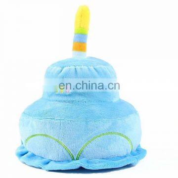 New Interactive Squeak Pet Birthday Party Plush Dog Cake Toy photo-4
