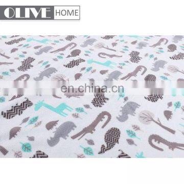 Custom Lightweight Cute Animal Printed Minky Sherpa Throw Double Sides Baby Blankets For Winter photo-3