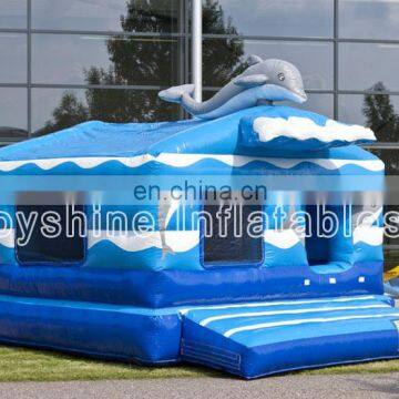Cheap Inflatable Blue Dolphin Bounce Jumper Air Bouncing Castles House For Sale photo-2
