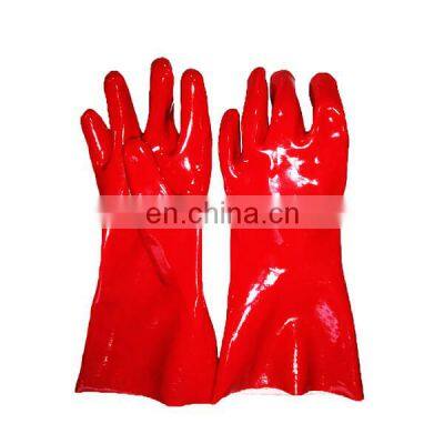 Heavy Duty PVC Winter Work Gloves with Gauntlet Cuff Liquid And Chemical Resistant