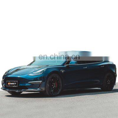 Carbon fiber body kit for Tesla model 3 in CMST style front lip rear diffuser side skirts and trunk spoiler auto tuning parts