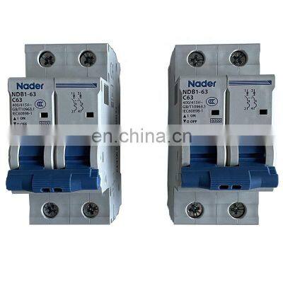 5G Telecom Base Station Circuit Breaker NDB1-63-C63A 2P Nader photo-2