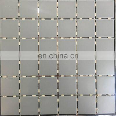 Light grey 48x48 grey backsplash ceramic mosaic tile C648102