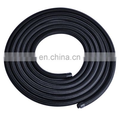 8AN  Cotton Over Braided Fuel Oil Hose Pipe Tubing Light Weight Car Accessories Hose End