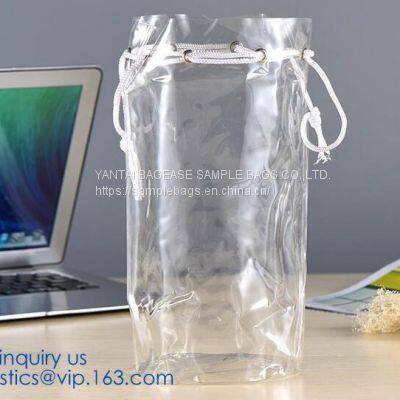 Drawstring Bag - PVC Drawstring Backpack With Mesh Side Pockets for School, Music Festivals, Sporting Events, Trav photo-4