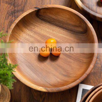 100% натуральные бамбуковые салатные миски, здоровые, многоразовые, наборы деревянных подающих мисков разных размеров для фруктов, закусок и блюд photo-4