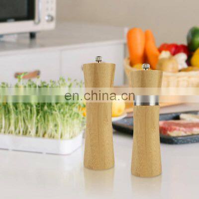 Wooden Salt and Pepper Grinder Set Elegant Sea Salt Grinder and Pepper Mill Set for Seasoning Cooking Dining photo-5