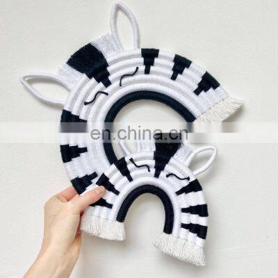 Best Selling Zebra Macrame Wall Hanging Boho Room Decor Kids Nursery Room Decor Wholesale