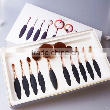 Professional toothbrush type 10pcs makeup brush kit foundation brush oval brush for beauty