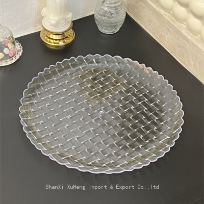 Wedding Decorative Clear Transparent Plastic Charger Plate Wholesale