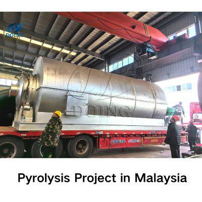 Pyrolysis production line for waste trre to fuel oil recycling Waste tyre pyrolysis machine for sale