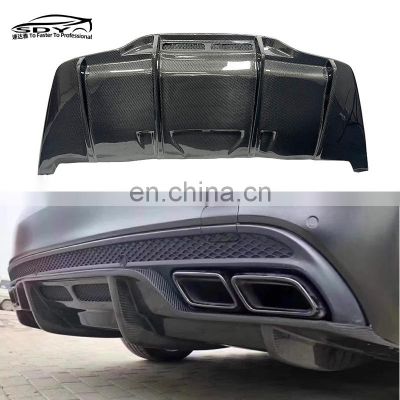 W205 C63 C43 Coupe PSM Style High Quality Carbon Fiber Rear Diffuser Rear Bumper Lip For Mercedes Benz C Class Coupe