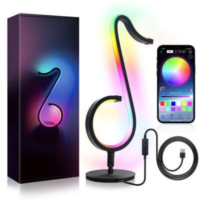 LED Decoration RGB Light APP Remote Control Bedroom Bedside Ambient Lighting Musical Note Light Wall Lamp Table Lamp