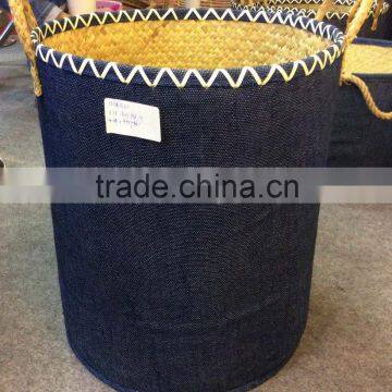 High quality best selling eco-friendly Natural seagrass baskets with covered cloth from Vietnam