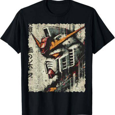 Mecha Robot Head Vintage Anime Art Men Boys Kids T-Shirt