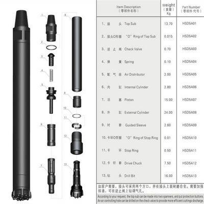 HD65A impactor, high-pressure DHD360 down the hole impactor, 6-inch rapid impactor, available in stock from manufacturer