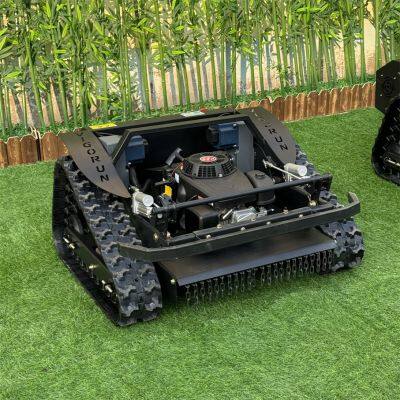 Industrial Grade Petrol Engine Reel Slope Mower Remote Control Cordless Self-Charging Backup Battery Rubber Tracks High Torque photo-2