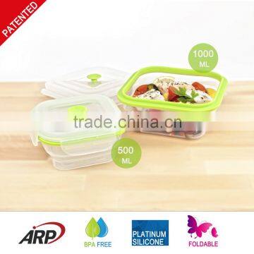 1000ml/1L PP lid Collapsible Silicone Food Container Non-stick BPA FREE FDA, LFGB, DGCCRF                        
                                                Quality Choice