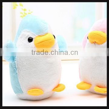 blue soft plush toy penguin with small size