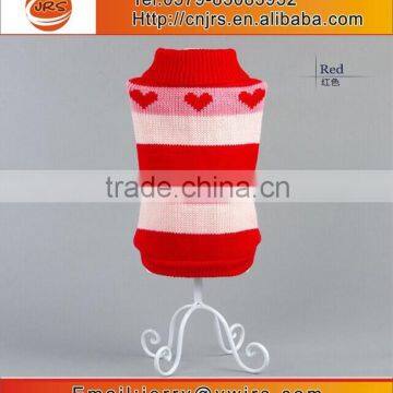 knitted ribbed pet dog heart logo sweater