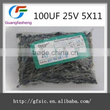 electron component Capacitor Resistor 100UF 25V 5X11
