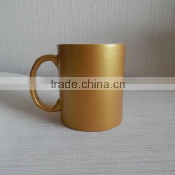 11oz golssy golden pearl finished sublimation mug